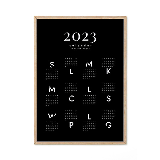 kalendarze i plannery Plakat - Kalendarz 2023 black