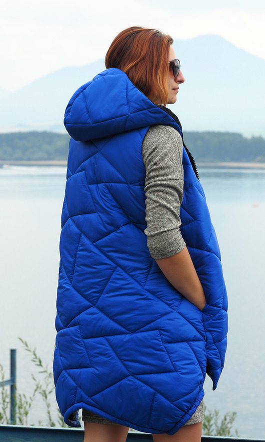 kurtki damskie Kamizelka puchowa Iceland Look niebieska