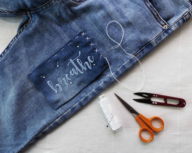 naszywki na ubrania Naszywka Łata Recycled Denim