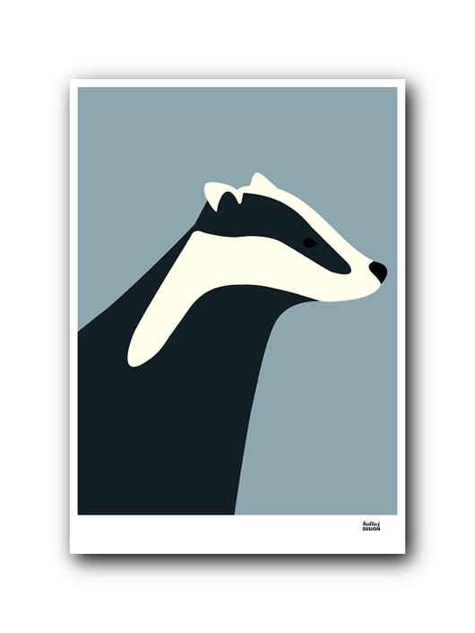 obrazy i plakaty do pokoju dziecięcego Plakat Borsuk szary