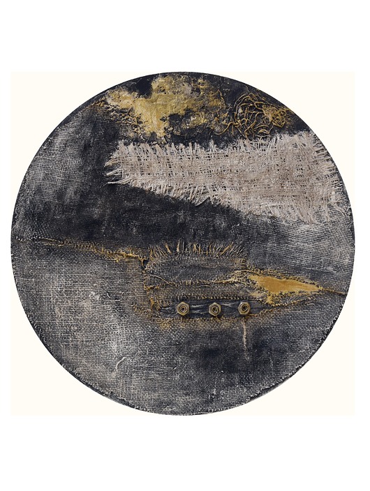 obrazy Okrągła dekoracja obraz abstrakcyjny ręcznie malowany technika mieszana /3/