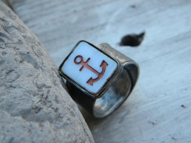 pierścionki - różne Na zamówienie Pani Moniki - Kotwiczka - pierścionek