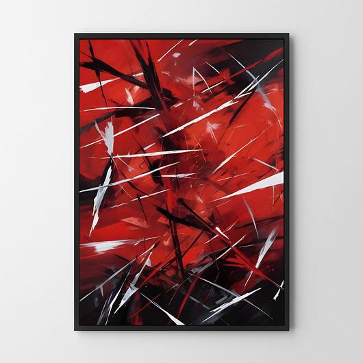 plakaty Plakat Abstrakcja czarno-czerwona