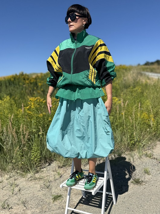 spodnie materiałowe damskie Spódnica Turquoise Bubble