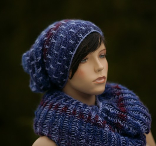 Komin szal Blue Violet HERBE DESIGN