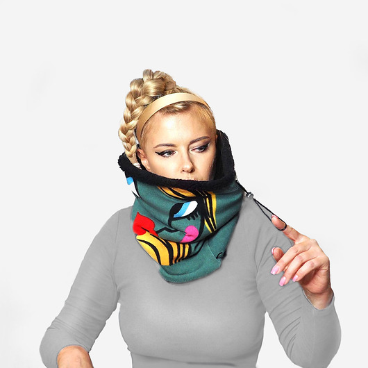 szale damskie KOMIN PICASSO- unikat jedyny upcyklingowy produkt