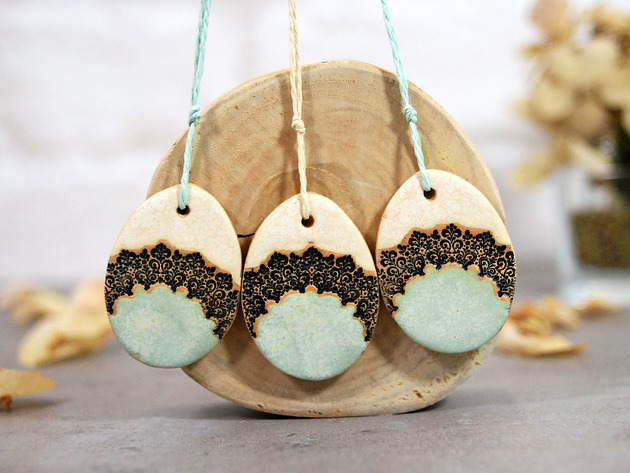 ozdoby wielkanocne Ceramiczne pisanki wielkanocne - ozdoby wiszące
