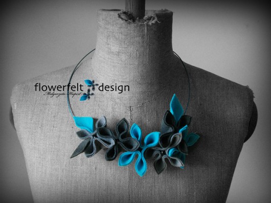 Szarości z turkusem FlowerFelt Design