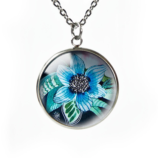 Blue Flower naszyjnik muamua design