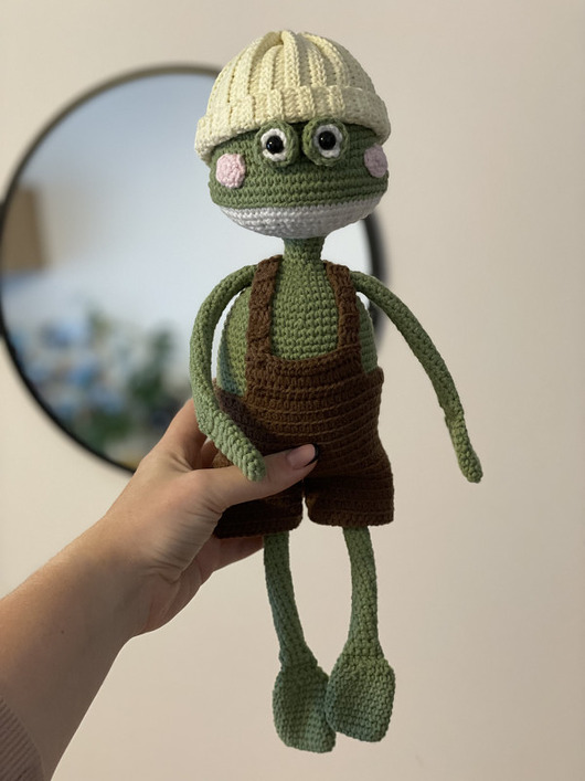 przytulanki dla niemowląt i dzieci Żaba na szydełku, prezent dla dziecka