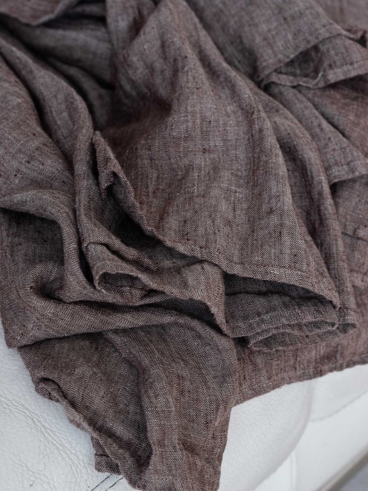 zasłony Zasłona z Miękkiego Lnu Stonewashed - nut brown