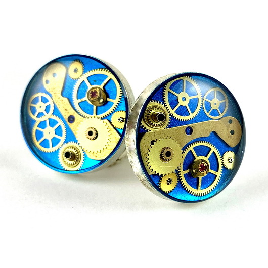 spinki do mankietów SPINKI - Steam dream (Blue)