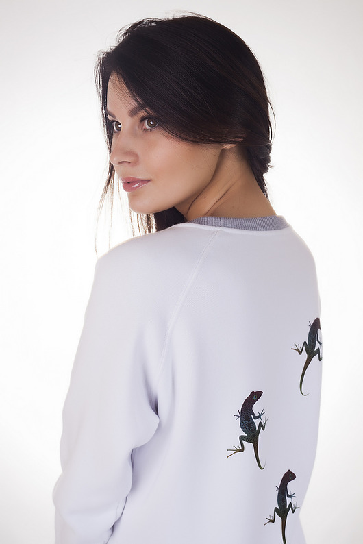 WHITE LIZARDS / bluza z odblaskową grafiką LUMI LAJT