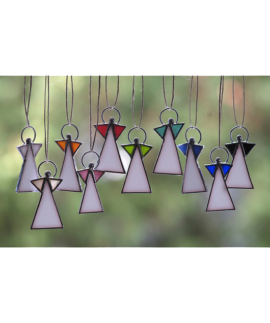 upominki dla gości Tęczowe aniołki witrażowe - zestaw  30 sztuk