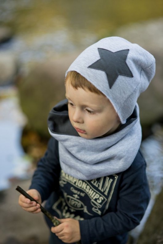 czapki dziecięce Komplet Star czapka + komin 