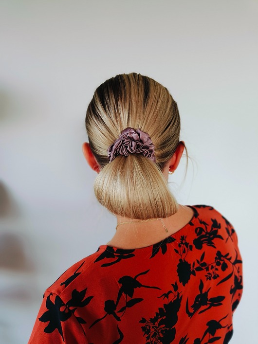 gumki do włosów Gumka jedwabna, scrunchie, frotka rose gold MIDI