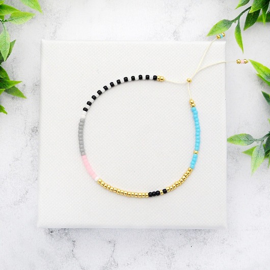 Bransoletka Minimal Dots - Turquise and Pink Ilovehandmade