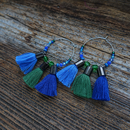 kolczyki chwosty Boho kolczyki koła z chwostami