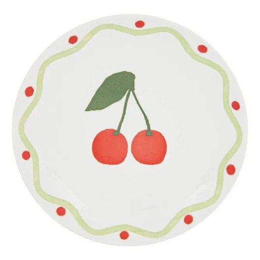 patery i talerze Komplet 6 porcelanowych talerzy deserowych Cherry, 19 cm