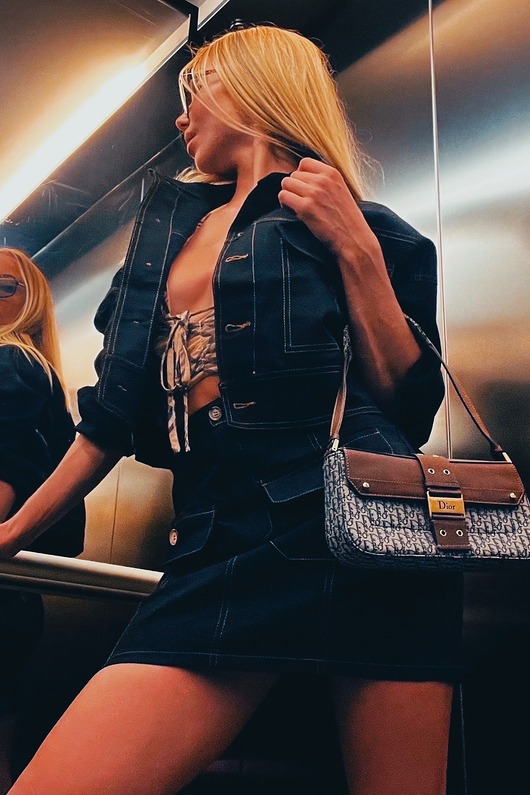 komplety damskie Komplet jeansowy kurtka ze spódnica Mya