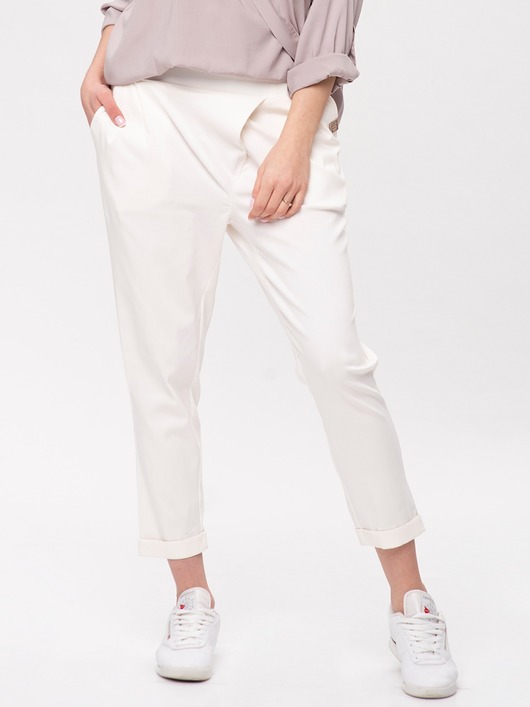 Spodnie cygaretki Soft Office Look 415 ecry Look made with Love