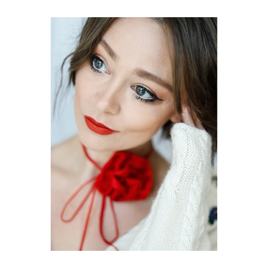 chokery Czerwony   choker z jedwabiu