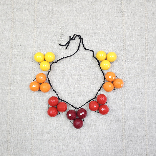 korale 6945 Kolorowy Naszyjnik Geometryczny z Dużych Akrylowych Korali