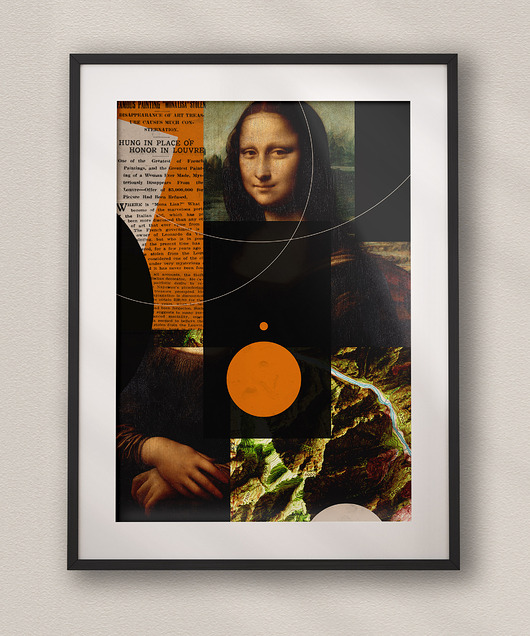 plakaty Plakat Mona Lisa - Leonardo da Vinci - Kolaż Fine Art