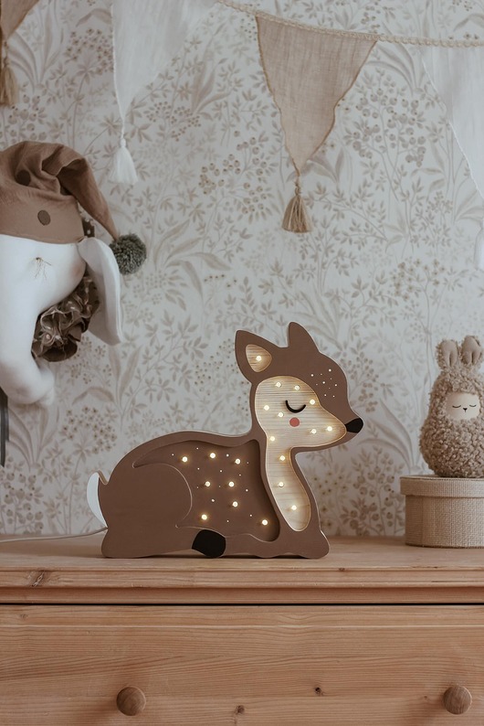 lampy do pokoju dziecka Drewniana lampka Sarenka