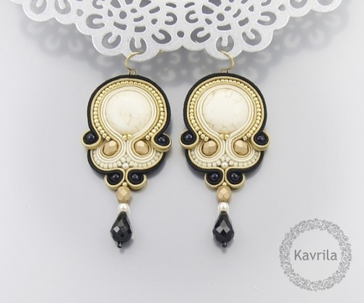 kolczyki soutache simple gold kavrila