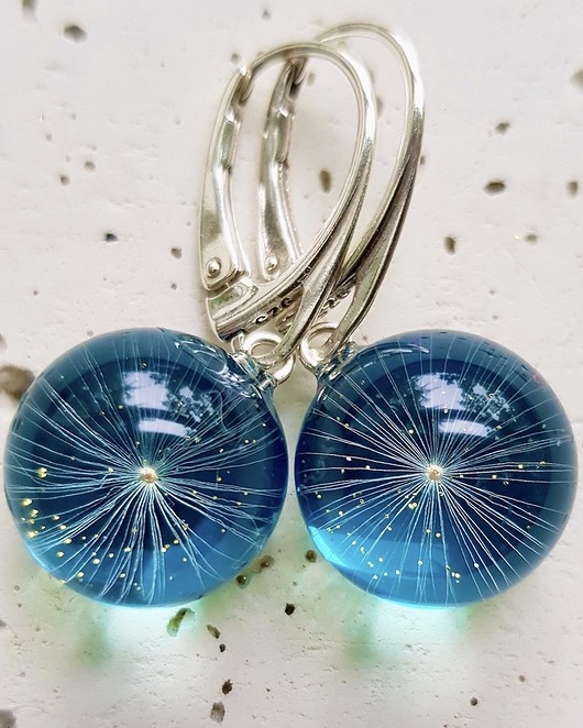Kolczyki srebrne z nasionami dmuchawca Grol Jewellery