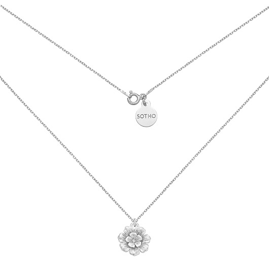 srebrne naszyjniki Srebrny naszyjnik z kwiatuszkiem
