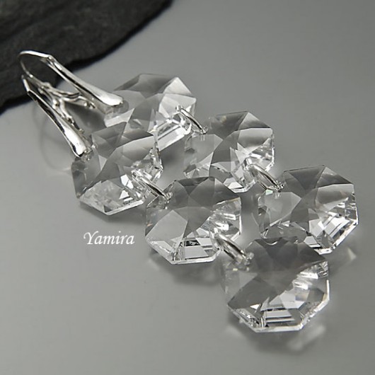 kryształ Swarovski Octagon Crystal long - kolczyki yamira
