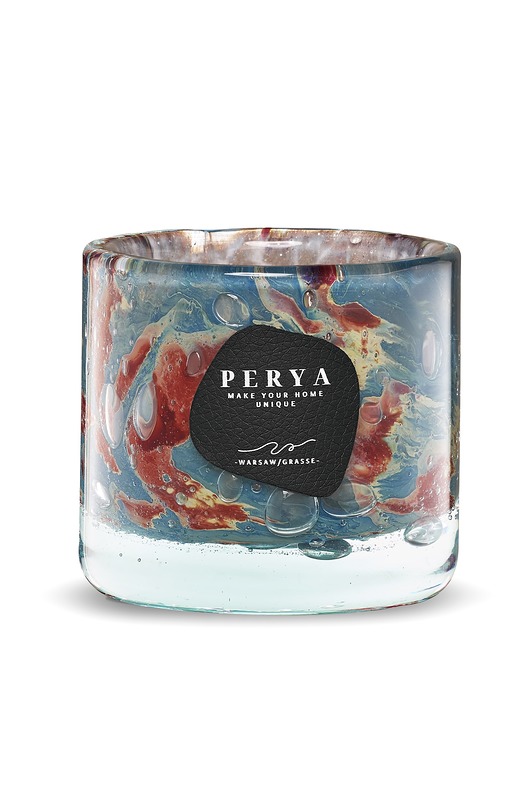 świece zapachowe Świeca Marin - Kwiat Lotosu, Bergamotka, Wetyweria - szkło z bąbelkami