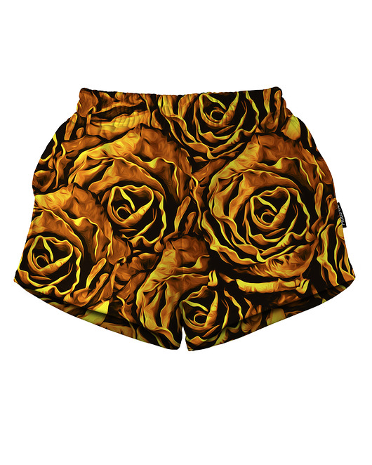 szorty damskie Shorty Spodenki Damskie DR.CROW Gold Roses