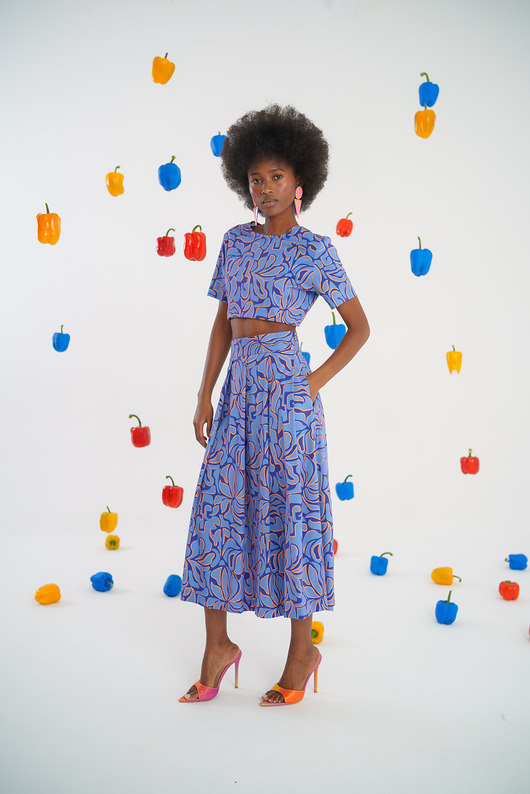 topy damskie Bluzka Abstract Waves niebieska