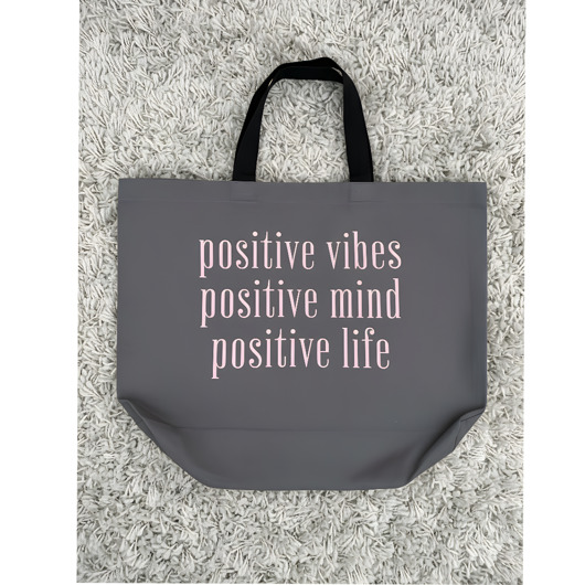 torby na zakupy Duża bawełniana torba na zakupy: positive life