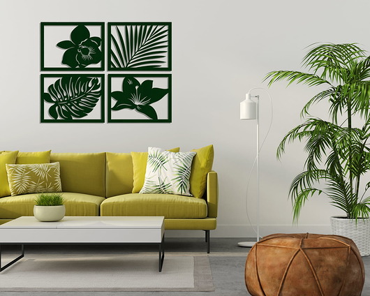 Ozdoby na ścianę DEKORACYJNE PANELE AŻUROWE,  MONSTERA, PALMA, STORCZYK, styl tropikalny