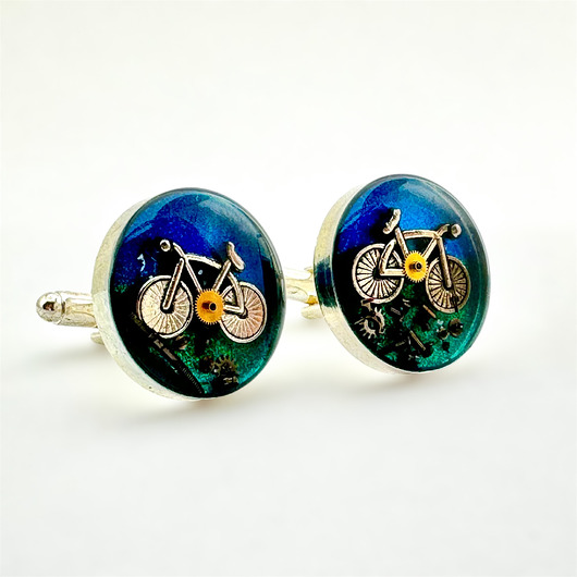 spinki do mankietów SPINKI - Rowerki Cool (color)