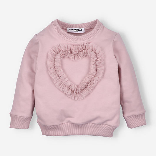 bluzy dla dziewczynki Bluza dziewczęca z dzianiny dresowej z tiulem 128