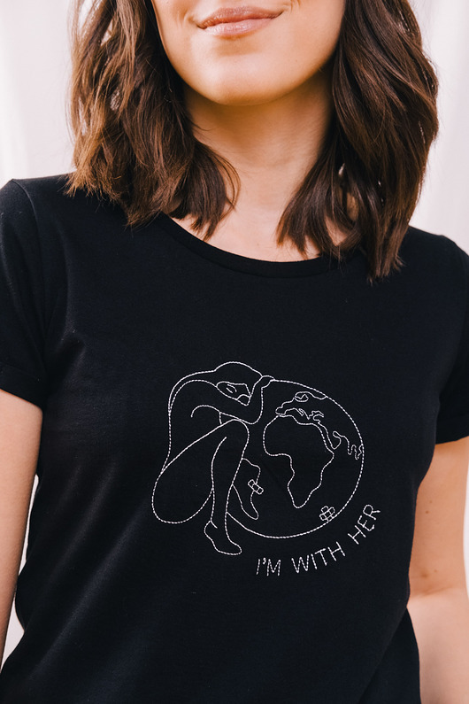 t-shirt damskie T-shirt "I'm With Her" Czarny