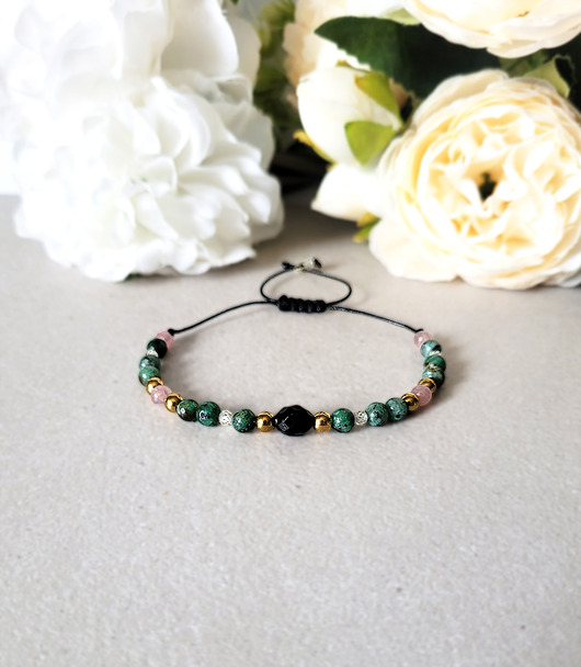 bransoletki z kamieni naturalnych WODNIK - z Turmalinem Zodiakalna bransoletka