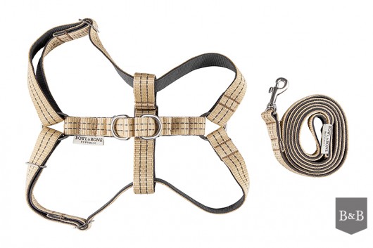 Szelki i smycz Active Khaki M Bowl and Bone Republic