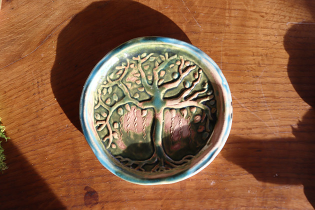 mydelniczki Mydelniczka, akcesoria do łazienki, ceramiczna, wzory, zielona