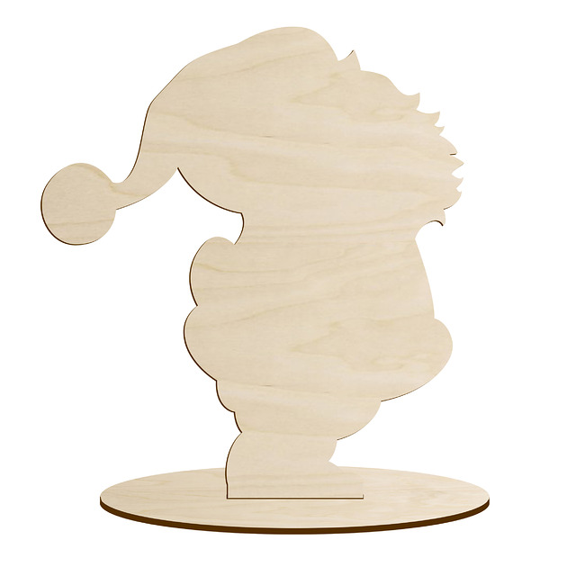 figurki i rzeźby Drewniany Mikołaj Figurka na Podstawce Stojąca Święty Mikołaj Gwiazdor 10cm
