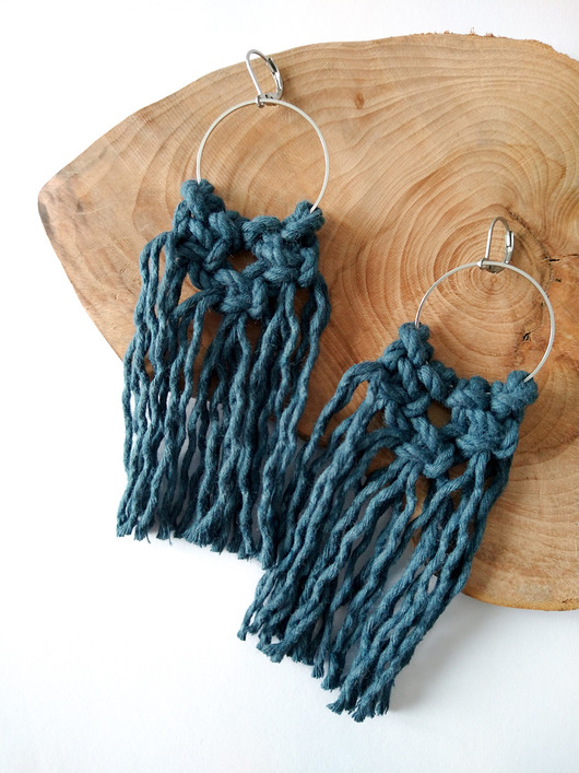 morskie plecione boho kolczyki by Matusevic