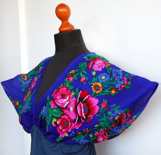 Chabrowa bluzka w stylu folk rozm. S/M Kasia Miciak design