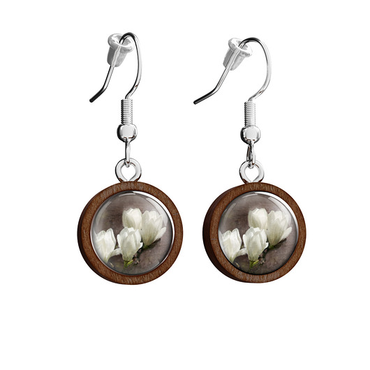 kolczyki drewniane Kolczyki drewniane - Magnolia - wiszące