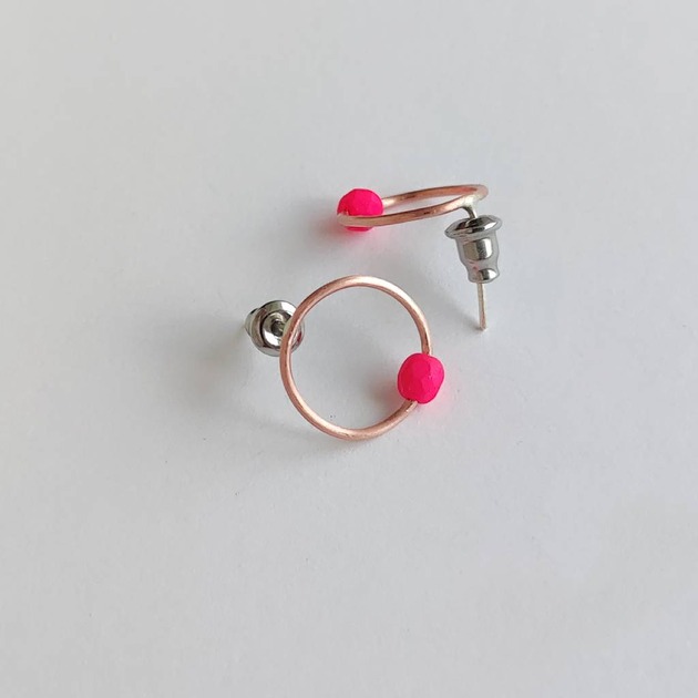 kolczyki z kamieniami Kolczyki OKRĄG