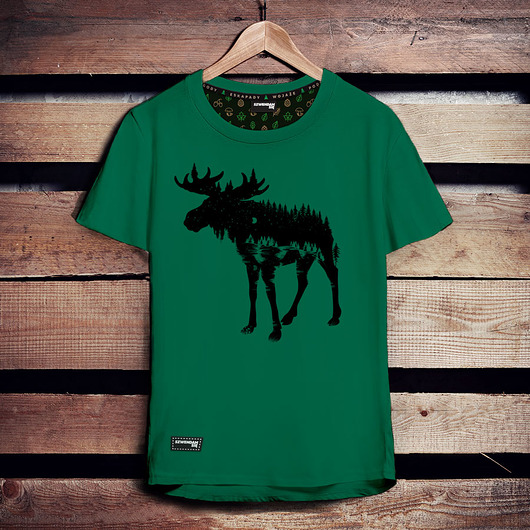 t-shirty męskie Koszulka męska ŁOŚ zielona -